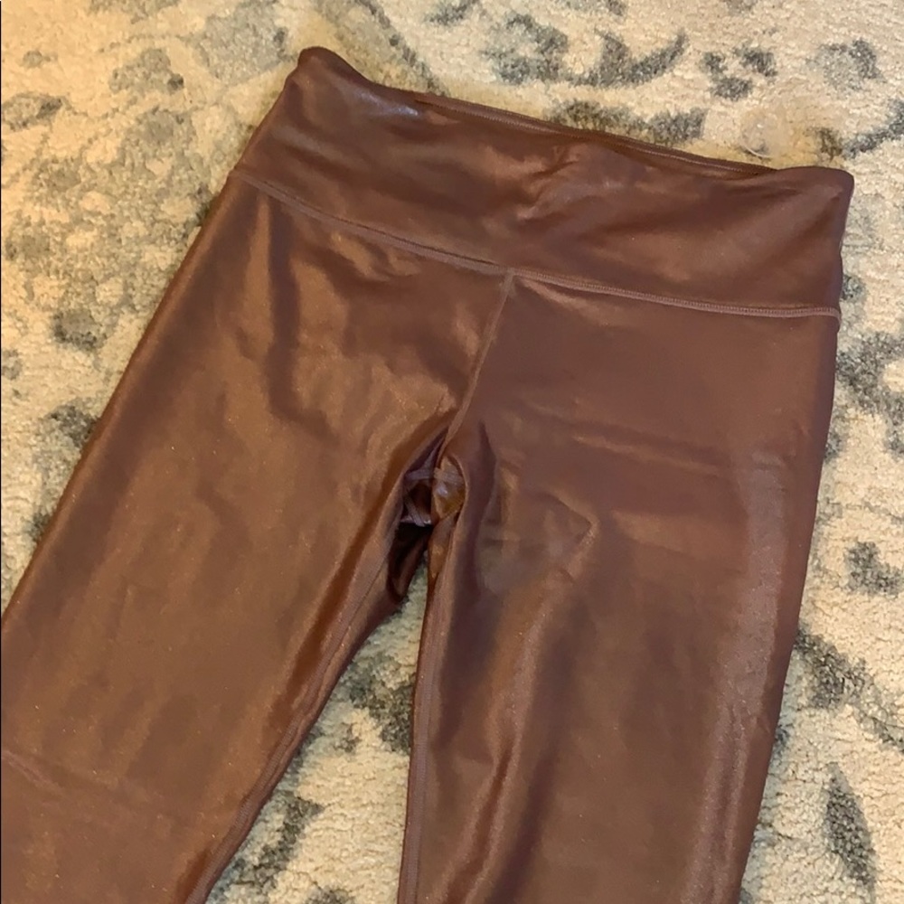 Athleta Elation shimmer tight, cinnamon brown